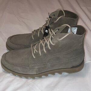 Sorel Men's Kezar Moc Quarry/Gray Waterproof Lace-Up Boots